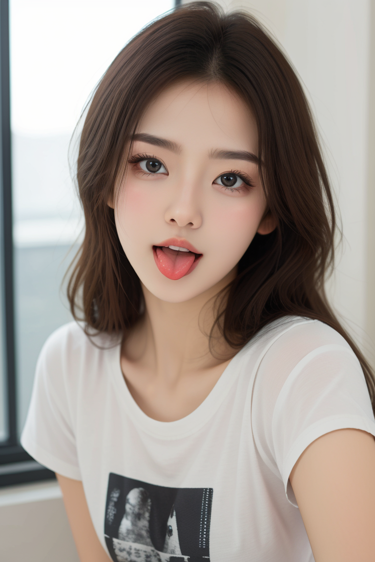 00047-1313453117-2.5D,naughty,_lora_俏皮吐舌头_1.1_,tongue out,masterpiece,best quality,1girl,((beauty face_0.8)),8K,whole body,t-shirt,.png